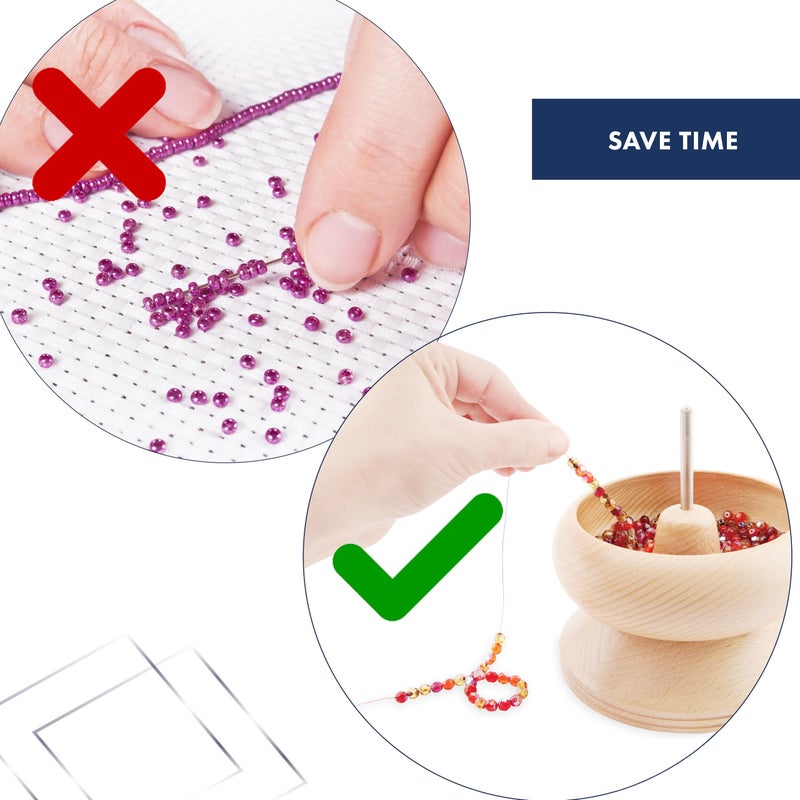 Beadalon Spin-N-Bead, Junior Size Spinner Bowl Includes 1 Curved Big Eye Needle for Easy Stringing and Jewelry Making - Image 4
